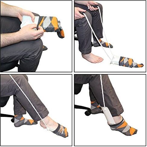 Rehabilitation Advantage Wide Sock Aid with Single Cord, White, 1 Count in Saudi Arabia