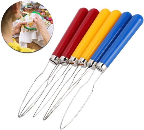 Zerodis Button Hook, 6PCs Shirt Coat Buttoning Aid Hand Buttons aids Wire Loop Button Hook Assist Tool Button Hook Dressing Aid Easily Buttons Dress Assist Device in Kuwait