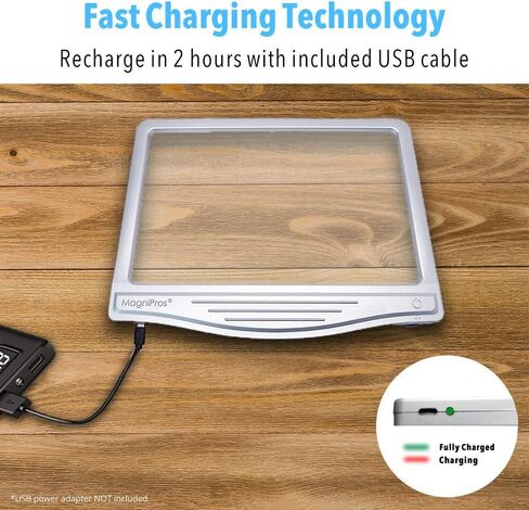 MagniPros 5X Large Ultra Bright LED Page Magnifier with Anti-Glare Lens & 3 Fully Dimmable Light Modes, Relieve Eye Strain- Ideal for Reading Small Prints, Low Vision, Seniors in Saudi Arabia