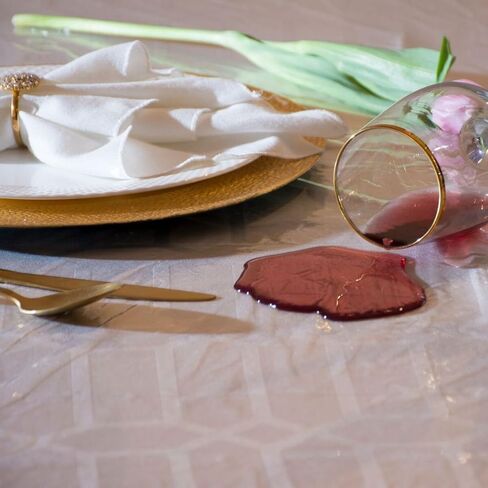 [سُمك 2 مطحنة] - لفافة مفرش طاولة بلاستيكية شفافة - مع قاطع ذاتي - غطاء طاولة عريض سميك للاستعمال مرة واحدة يحمي من الانسكابات والماء والزيوت والبقع. in Kuwait