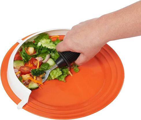 Sammons Preston Clip-On Food Guard for Plates, Reusable Spill Prevention Eating Aid Assistant for Scooping Food, Lightweight Assistive Plate Guard for Disabled, Elderly, and Handicapped in Kuwait