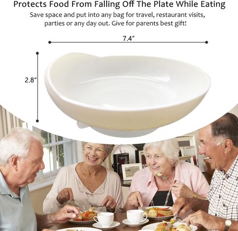 Food Guard for Plates, Clip-On Spill Prevention Eating Aid Assistant for Scooping Food, Dining Assistive Plate Guard for Disabled, Elderly, Handicapped (1) in Saudi Arabia