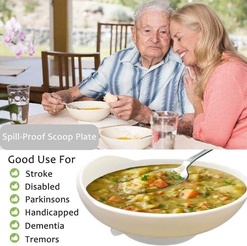 Food Guard for Plates, Clip-On Spill Prevention Eating Aid Assistant for Scooping Food, Dining Assistive Plate Guard for Disabled, Elderly, Handicapped (1) in Saudi Arabia