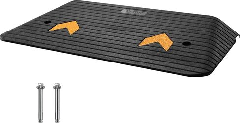 VEVOR Upgraded Rubber Threshold Ramp, 1" Rise Wheelchair Ramp Doorway, Natural Curb Ramp Rated 33069Lbs Load Capacity, Non-Slip Textured Surface Rubber Curb Ramp for Wheelchair and Scooter in Saudi Arabia