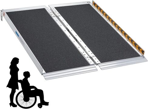 Portable Wheelchair Ramp 2FT, Anti-Slip Aluminum Folding Handicap Ramp Wheel Chair Ramp for Home Steps Wheelchair Ramps for Home Entrance Threshold Doorways Stairs Curbs Scooter in Kuwait