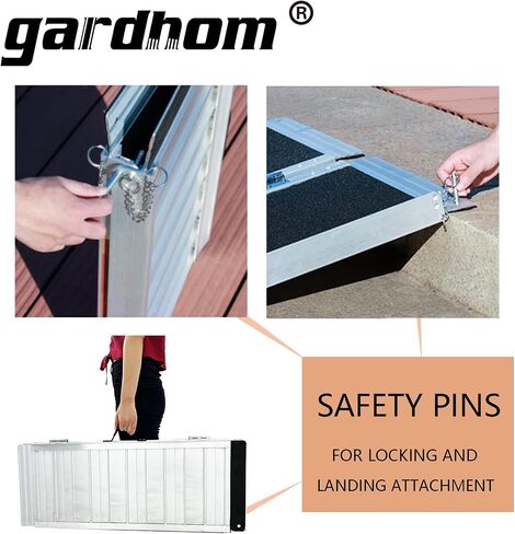 Portable Wheelchair Ramp 2FT, Anti-Slip Aluminum Folding Handicap Ramp Wheel Chair Ramp for Home Steps Wheelchair Ramps for Home Entrance Threshold Doorways Stairs Curbs Scooter in Kuwait