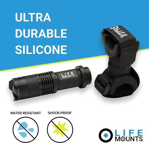 Life Mounts Tactical Rail Mount Flashlight - 3.5 in x 1.5 in, White LED - 1,000-Foot Beam & Multi-Mode Helmet Flashlight - 360-Degree Side Mount Helmet Lights - Weatherproof Design for Tactical Gear in Saudi Arabia