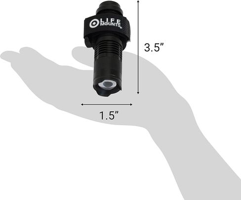 Life Mounts Tactical Rail Mount Flashlight - 3.5 in x 1.5 in, White LED - 1,000-Foot Beam & Multi-Mode Helmet Flashlight - 360-Degree Side Mount Helmet Lights - Weatherproof Design for Tactical Gear in Saudi Arabia