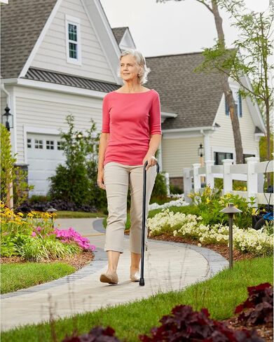 Carex Wooden Walking Cane - Round Handle Wood Cane With Natural Ash Finish and Rubber Tip - Traditional Style Walking Stick for Men and Women, 36 Inch Height, 7/8 Inch Diameter in Saudi Arabia