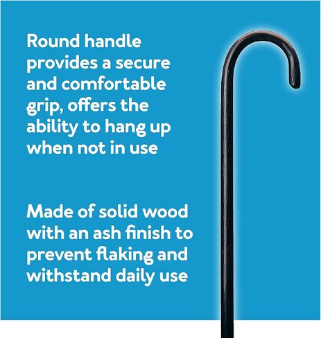 Carex Wooden Walking Cane - Round Handle Wood Cane With Natural Ash Finish and Rubber Tip - Traditional Style Walking Stick for Men and Women, 36 Inch Height, 7/8 Inch Diameter in Saudi Arabia