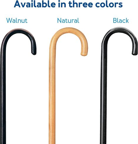 Carex Wooden Walking Cane - Round Handle Wood Cane With Natural Ash Finish and Rubber Tip - Traditional Style Walking Stick for Men and Women, 36 Inch Height, 7/8 Inch Diameter in Saudi Arabia