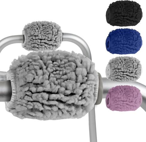 Vive Walker Handle Cushions (2-Pack) Extra Soft Sheepskin Grips - Padded Hand Cover Accessories for Folding Rolling Wheelchair, Rollator Handle, Senior, Elderly Grippers - Foam Padding for Disability in Kuwait