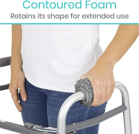 Vive Walker Handle Cushions (2-Pack) Extra Soft Sheepskin Grips - Padded Hand Cover Accessories for Folding Rolling Wheelchair, Rollator Handle, Senior, Elderly Grippers - Foam Padding for Disability in Kuwait