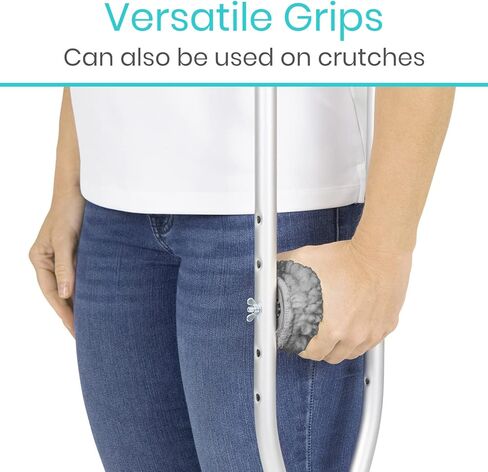 Vive Walker Handle Cushions (2-Pack) Extra Soft Sheepskin Grips - Padded Hand Cover Accessories for Folding Rolling Wheelchair, Rollator Handle, Senior, Elderly Grippers - Foam Padding for Disability in Kuwait