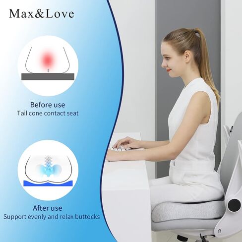 Memory Foam Seat Chair Cushion for Relieves Back Sciatica Pain Tailbone Pain Coccyx Degenerating Disc Orthopedic Osteoarthritis Prostate Cushion Low Back Pain Cushion Hip Shaping (Black mesh) in Saudi Arabia