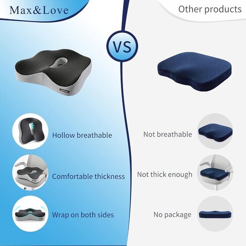Memory Foam Seat Chair Cushion for Relieves Back Sciatica Pain Tailbone Pain Coccyx Degenerating Disc Orthopedic Osteoarthritis Prostate Cushion Low Back Pain Cushion Hip Shaping (Black mesh) in Saudi Arabia