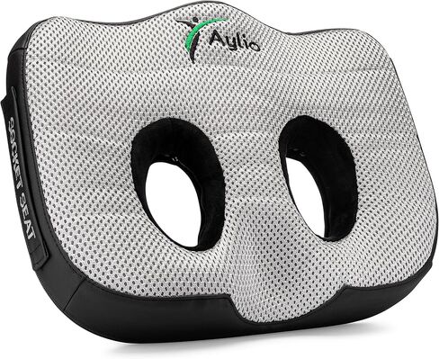 Aylio Socket Seat Cushion for Sit Bone and Back Pain Relief, Butt, Tailbone, Hip, Hamstring, Posture Support - Memory Foam Comfort Ischial Tuberosity Pillow for Desk Chair or Car in Saudi Arabia