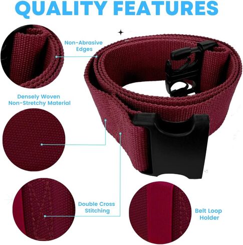 Gait Belt with Plastic Buckle by LiftAid - Transfer and Walking Aid with Belt Loop Holder for Assisting Therapist, Nurse, Home Care - 60"L x 2"W (Beige) in Kuwait