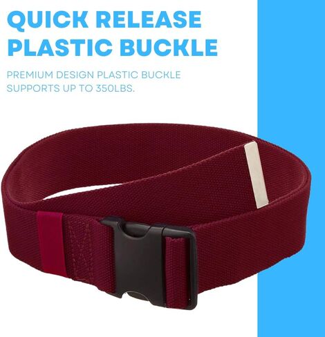 Gait Belt with Plastic Buckle by LiftAid - Transfer and Walking Aid with Belt Loop Holder for Assisting Therapist, Nurse, Home Care - 60"L x 2"W (Beige) in Kuwait