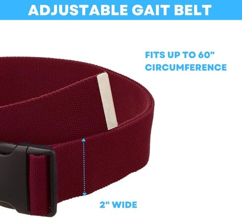 Gait Belt with Plastic Buckle by LiftAid - Transfer and Walking Aid with Belt Loop Holder for Assisting Therapist, Nurse, Home Care - 60"L x 2"W (Beige) in Kuwait