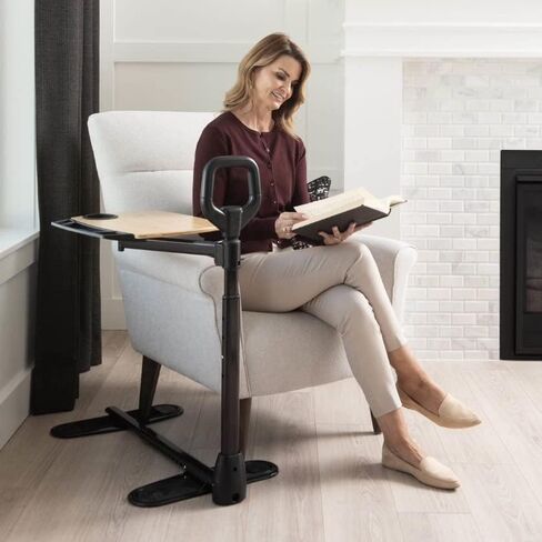 Able Life Able Tray Table, Adjustable Bamboo Swivel TV and Laptop Table with Ergonomic Stand Assist Safety Handle, Independent Living Aid in Saudi Arabia