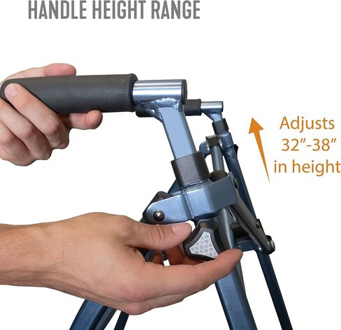 Stander Wonder Walker, Lightweight Foldable Space Saver Rolling Walker for Adults, Seniors, and Elderly, Compact Travel Walker with 6-inch Wheels and Ski Glides for Mobility Support, Black Walnut in Saudi Arabia