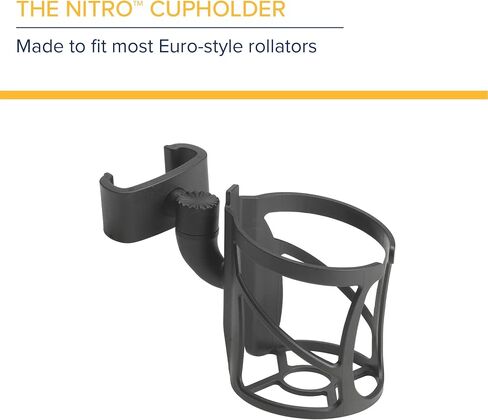 Drive Medical Nitro Clip-On Cup Holder for Walker Rollator, 6 x 4 x 3.5 Inch, Black in Saudi Arabia