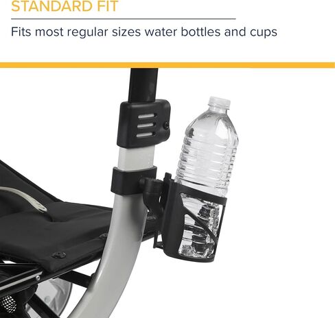 Drive Medical Nitro Clip-On Cup Holder for Walker Rollator, 6 x 4 x 3.5 Inch, Black in Saudi Arabia