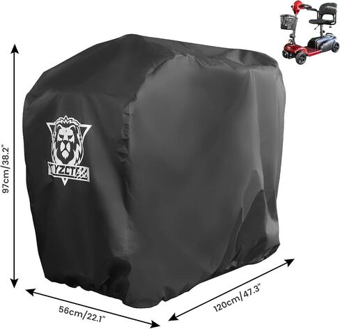 XYZCTEM 600D Waterproof Scooter Cover Black Power Assisted Mobility Scooter Cover (48 inch Length) in Saudi Arabia