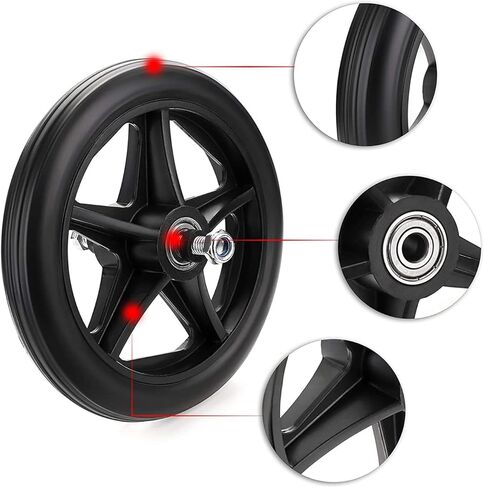 عجلة بديلة للكراسي المتحركة مقاس 8 انش × 1 انش، لون اسود (2) in Kuwait