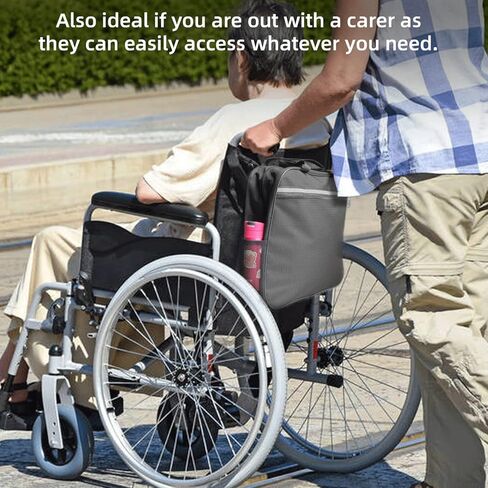 حقيبة كرسي متحرك مع حامل أكواب يناسب المشاة والبكرات والكراسي، وإكسسوارات الكراسي المتحركة للبالغين وكبار السن، وإكسسوارات تخزين الكراسي المتحركة، حقيبة ظهر لكبار السن قابلة للتعديل، وحقيبة علبة صينية دوارة in Kuwait
