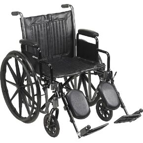 Drive Medical SSP220DDA-ELR Silver Sport 2 Full-Reclining Transport Wheelchair with Detachable Desk Arms and Swing-Away Elevating Leg Rest, Black in Saudi Arabia
