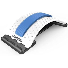 Back Stretcher for Pain Relief, Multi-Level Back Cracker Lower Back Pain Relief Device, Lumbar Support Spine Board with 3 Adjustable Settings for Bed, Chair & Car with Massager (White) in Saudi Arabia