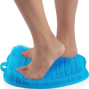 Love, Lori Foot Scrubber for Use in Shower - Foot Cleaner & Shower Foot Massager Foot Care for Men & Women to Soothe Achy Feet - Non Slip Suction (Blue) - Shower Accessories