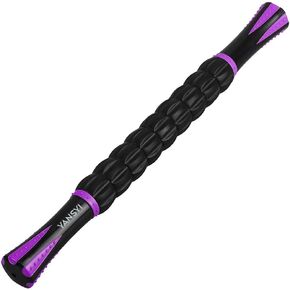 Yansyi Muscle Roller Stick for Athletes - Body Massage Roller Stick - Release Myofascial Trigger Points Reduce Muscle Soreness Tightness Leg Cramps & Back Pain for Physical Therapy & Recovery (Black) in Saudi Arabia