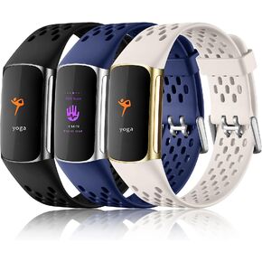 Maledan Compatible with Fitbit Charge 5/ Fitbit Charge 6 Bands Women Men, Breathable Sport Band Soft Waterproof Replacement Wristbands Strap for Fitbit Charge 5/ Charge 6 Advanced Fitness Tracker in Saudi Arabia