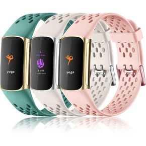 Maledan Compatible with Fitbit Charge 5/ Fitbit Charge 6 Bands Women Men, Breathable Sport Band Soft Waterproof Replacement Wristbands Strap for Fitbit Charge 5/ Charge 6 Advanced Fitness Tracker in Saudi Arabia