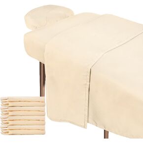 4 Sets Soft Microfiber Massage Table Sheets Set Bulk 3 Piece Set Includes Massage Flat Sheet and Fitted Sheet and Massage Face Rest Cover(Beige) in Saudi Arabia
