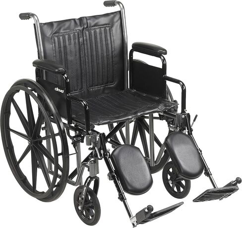 Drive Medical SSP220DDA-ELR Silver Sport 2 Full-Reclining Transport Wheelchair with Detachable Desk Arms and Swing-Away Elevating Leg Rest, Black in Saudi Arabia
