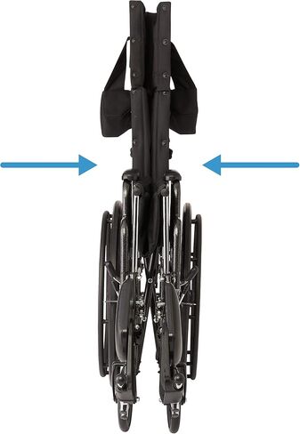Medline Reclining Wheelchair, Desk-Length Arms and Elevating Leg Rests, 16" x 18" Seat (W x D), Black in Kuwait