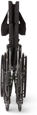 Medline Reclining Wheelchair, Desk-Length Arms and Elevating Leg Rests, 16" x 18" Seat (W x D), Black in Kuwait