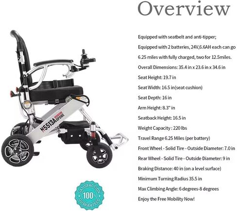 Intelligent Lightweight Foldable Electric Wheelchairs, Compact Power Wheelchair, Portable Folding Carry Wheelchair, Durable Wheelchairs in Saudi Arabia