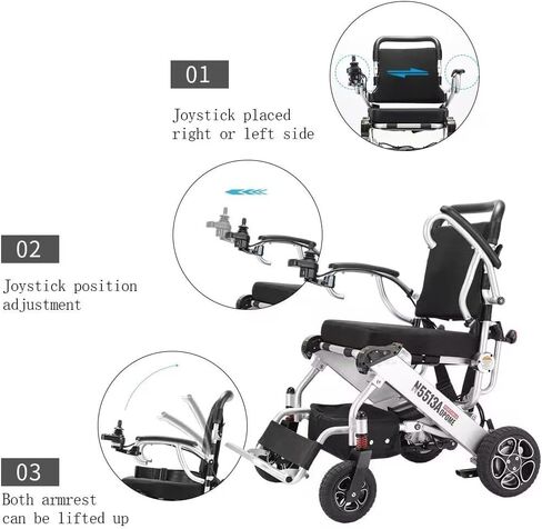 Intelligent Lightweight Foldable Electric Wheelchairs, Compact Power Wheelchair, Portable Folding Carry Wheelchair, Durable Wheelchairs in Saudi Arabia
