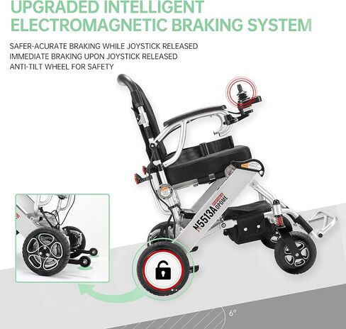 Intelligent Lightweight Foldable Electric Wheelchairs, Compact Power Wheelchair, Portable Folding Carry Wheelchair, Durable Wheelchairs in Saudi Arabia