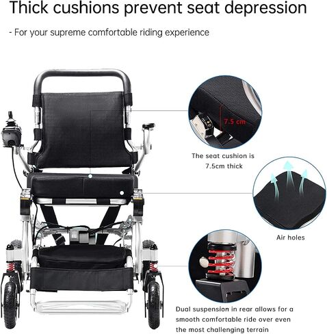 Intelligent Lightweight Foldable Electric Wheelchairs, Compact Power Wheelchair, Portable Folding Carry Wheelchair, Durable Wheelchairs in Saudi Arabia