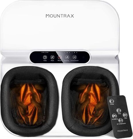 MOUNTRAX Foot Massager Machine with Heat, Gifts for Women Men, Shiatsu Foot Massager with Remote Control, Deep Kneading and Soothing Heat, Fits Feet Up to Men Size 12 (Black) in Saudi Arabia