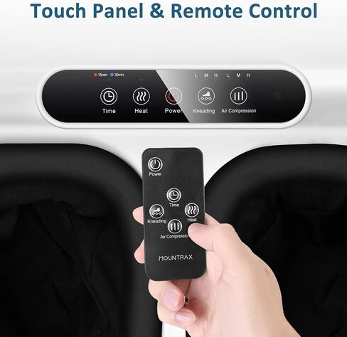 MOUNTRAX Foot Massager Machine with Heat, Gifts for Women Men, Shiatsu Foot Massager with Remote Control, Deep Kneading and Soothing Heat, Fits Feet Up to Men Size 12 (Black) in Saudi Arabia