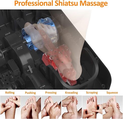 MOUNTRAX Foot Massager Machine with Heat, Gifts for Women Men, Shiatsu Foot Massager with Remote Control, Deep Kneading and Soothing Heat, Fits Feet Up to Men Size 12 (Black) in Saudi Arabia