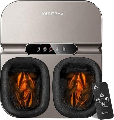 MOUNTRAX Foot Massager Machine with Heat, Gifts for Women Men, Shiatsu Foot Massager with Remote Control, Deep Kneading and Soothing Heat, Fits Feet Up to Men Size 12 (Black) in Saudi Arabia