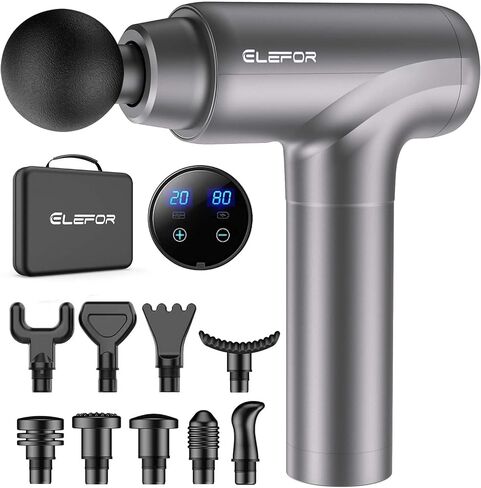 Massage Gun Deep Tissue,Percussion Back Massager Gun for Athletes Muscle Massage Gun for Pain Relief with 10 Massage Heads & 20 Speeds (Matte Black) in Saudi Arabia